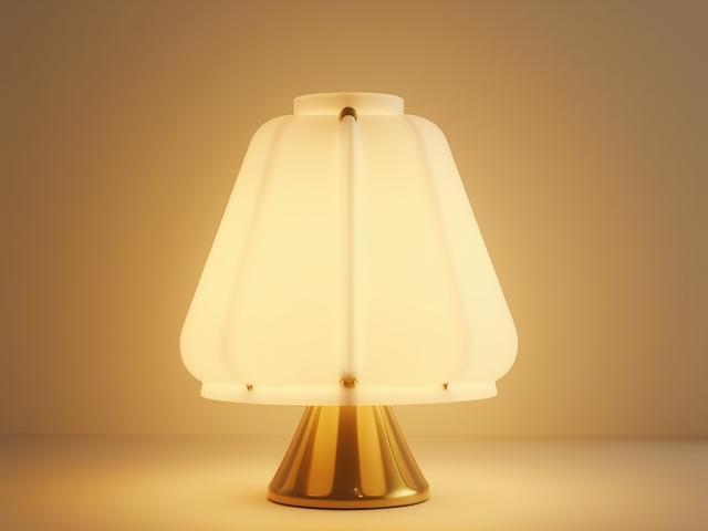 Lampe design en métal doré avec abat-jour blanc